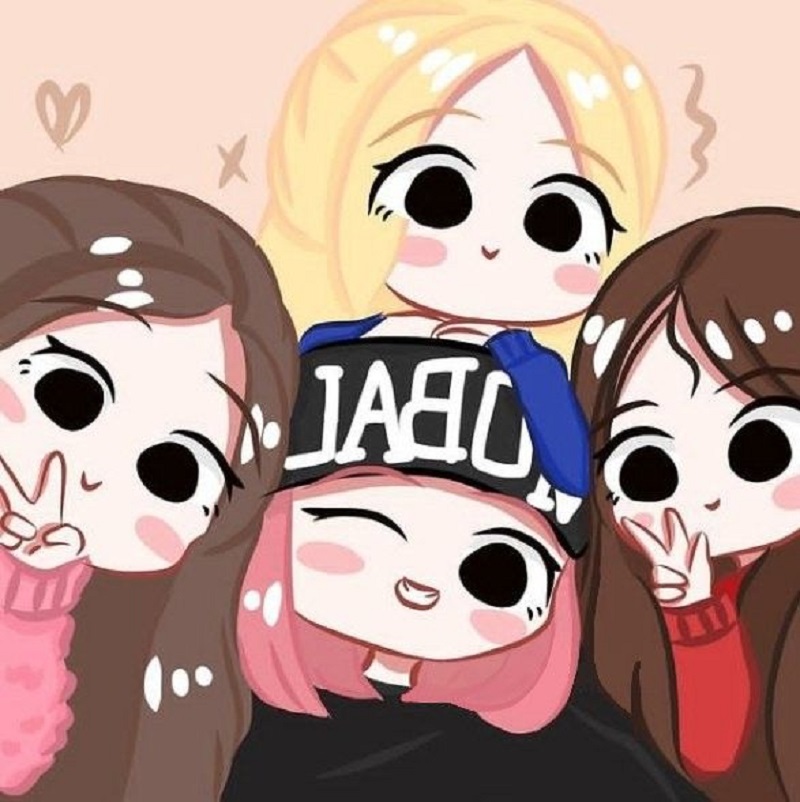 Ảnh chibi blackpink đơn giản, dễ thương