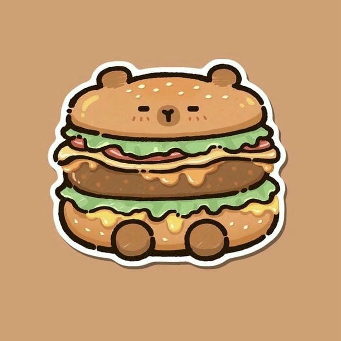 Ảnh chibi hamberger Capybara