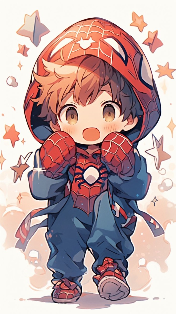 Ảnh chibi nam trang phục Spiderman