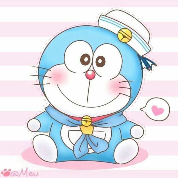 Ảnh mèo ú Doraemon chibi trang phục thủy thủ dễ thương