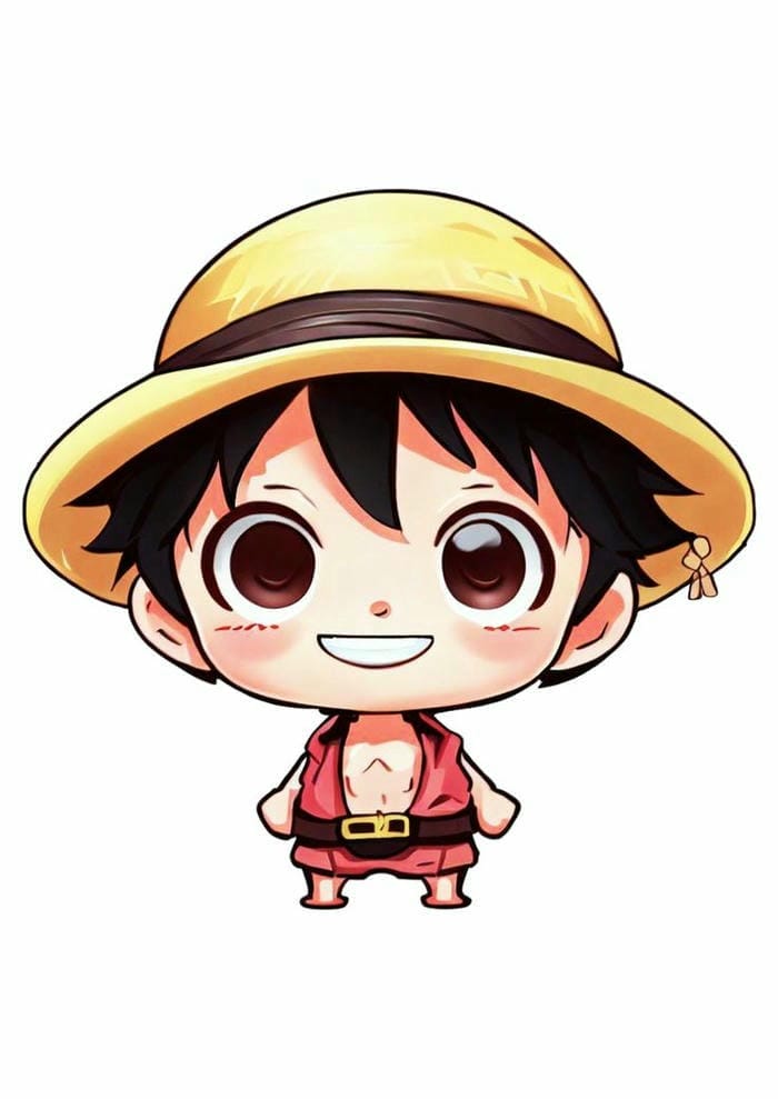 Chibi Luffy khi còn nhỏ siêu đáng yêu