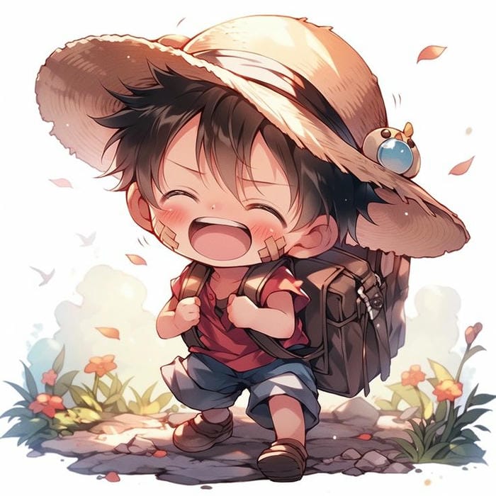 Chibi Luffy mũ rơm cute