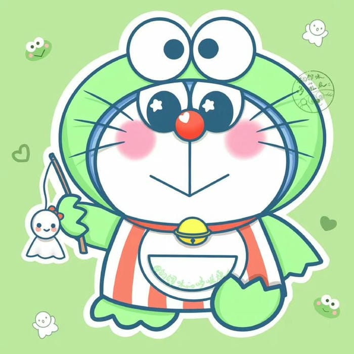 Doraemon trang phục ếch xanh đáng yêu