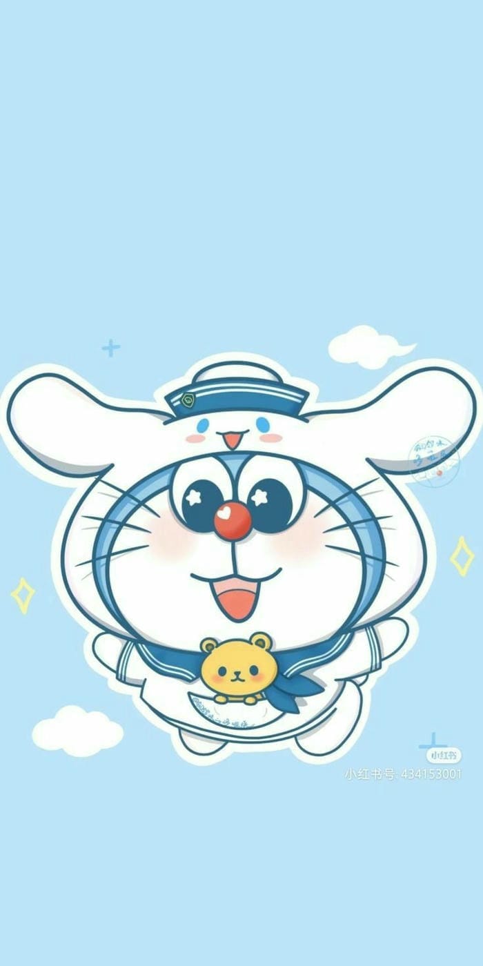 Hình ảnh Doraemon chibi hóa trang Cinnamorill cute