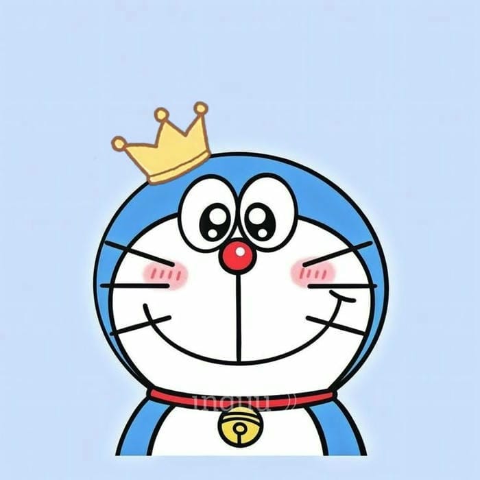 Hình ảnh chibi Doraemon đội vương miện đáng yêu