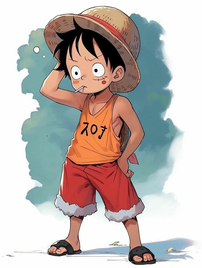 Hình ảnh chibi Luffy lúc nhỏ siêu đáng yêu