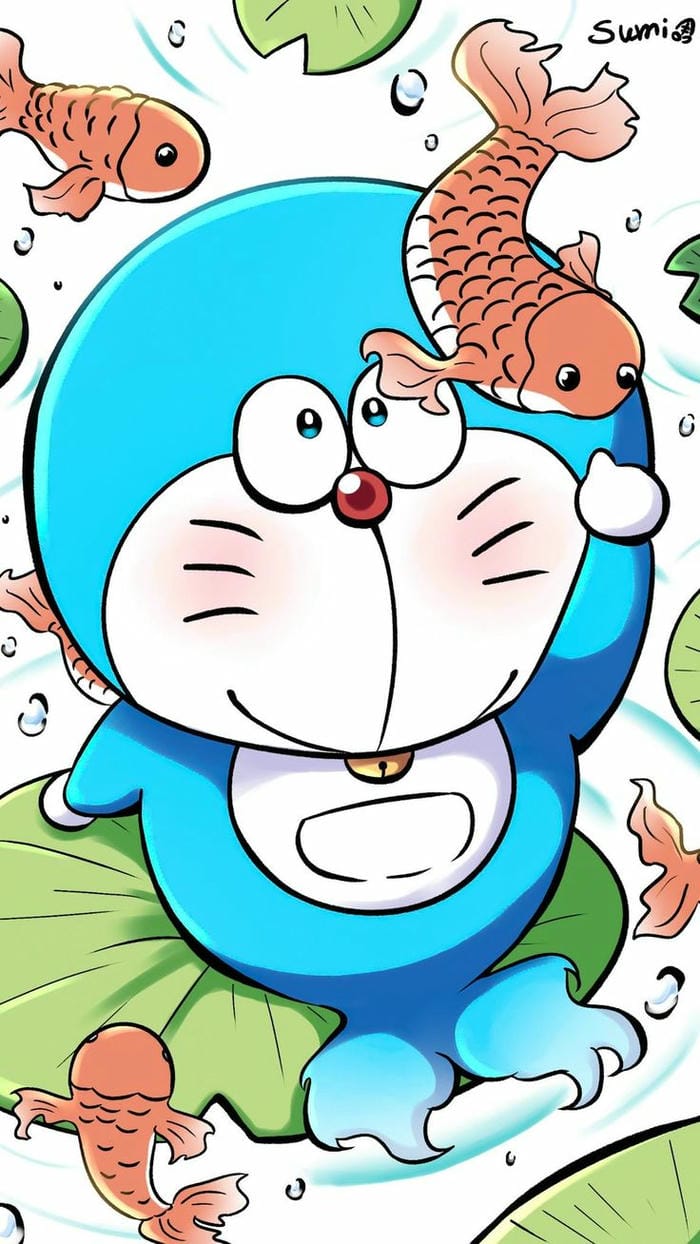 Hình chibi Doraemon tiên cá