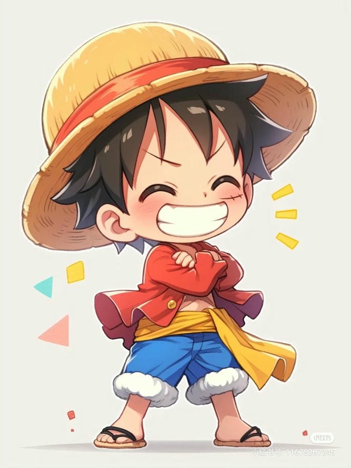 Monkey D Luffy chibi đơn giản, dễ thương