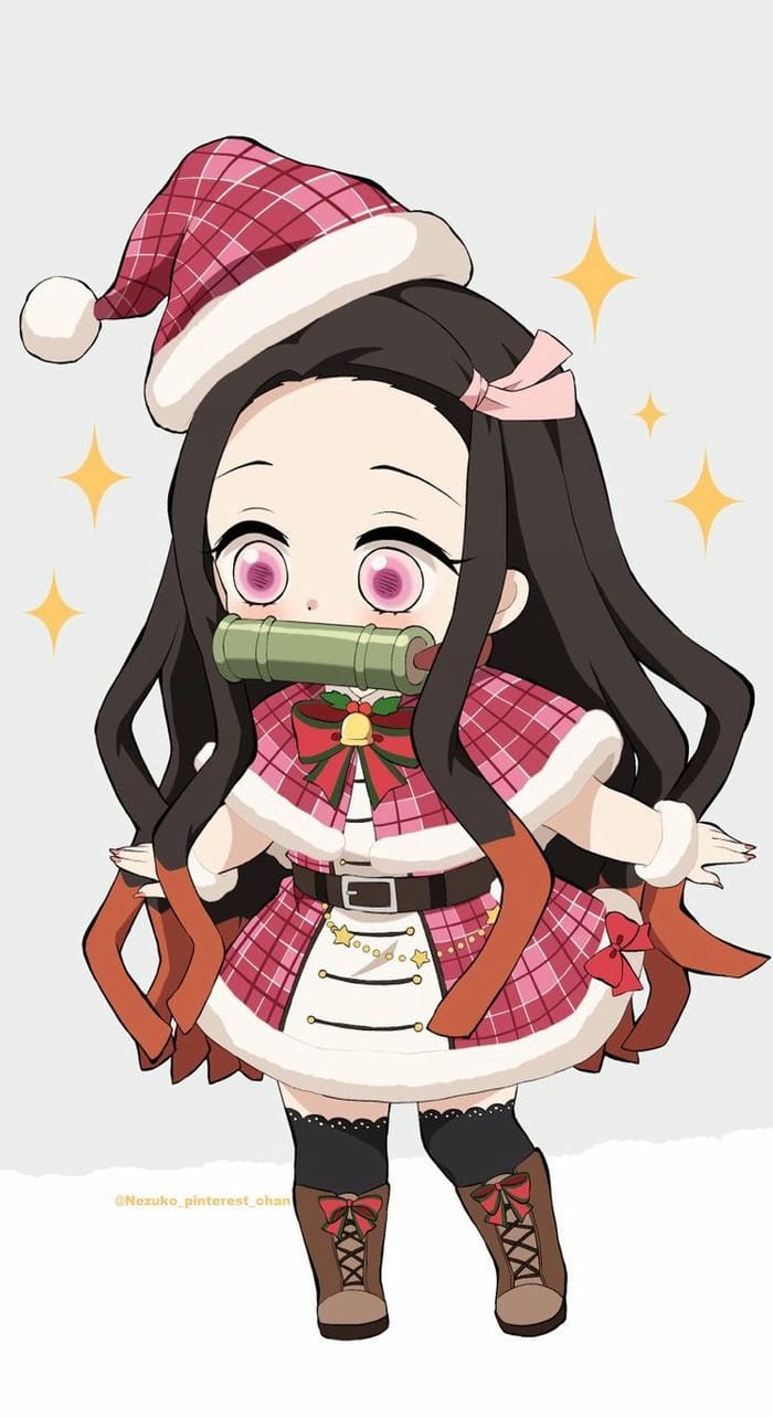 Nezuko Kamado chibi trang phục giáng sinh đáng yêu