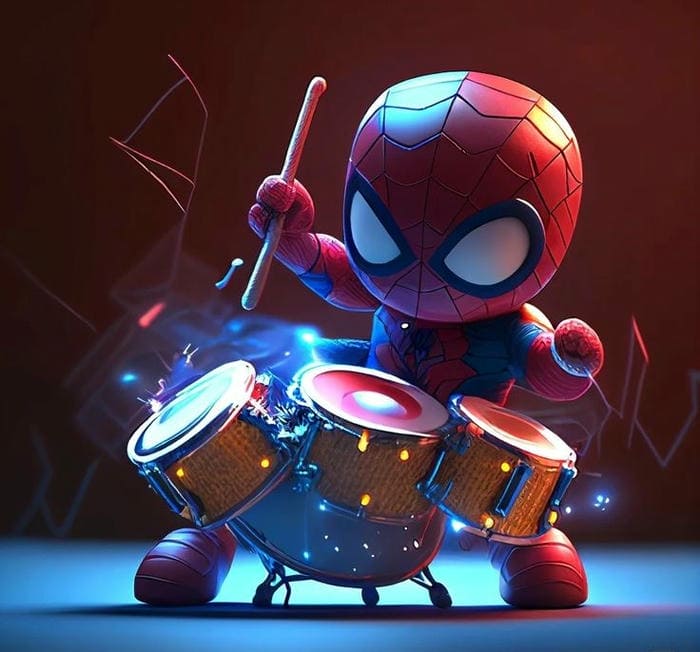 Ảnh Spiderman đánh trống