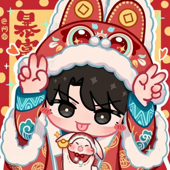 Ảnh avatar chibi nam ngày tết cute