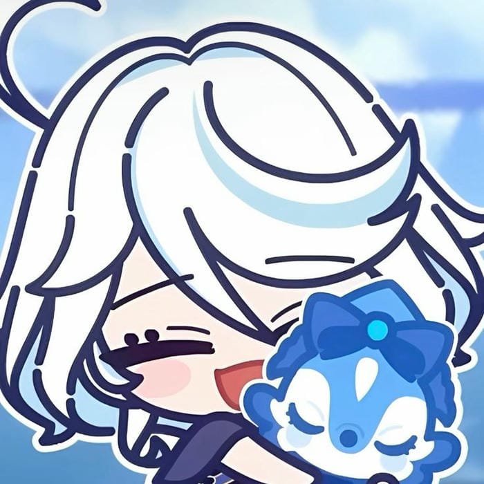 Ảnh chibi Furina ôm gấu bông siêu đáng yêu