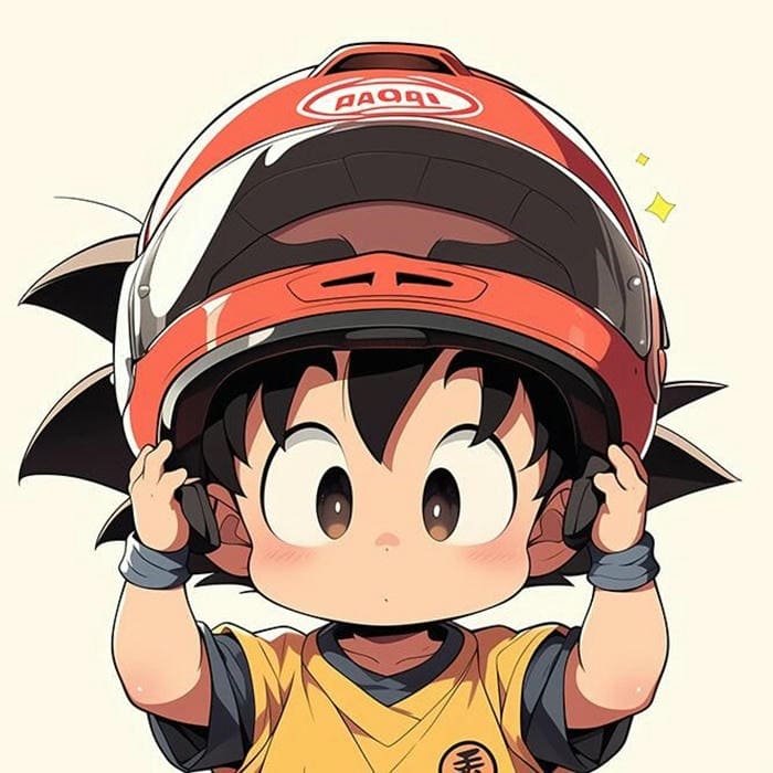 Ảnh chibi Goku đội mũ siêu cute