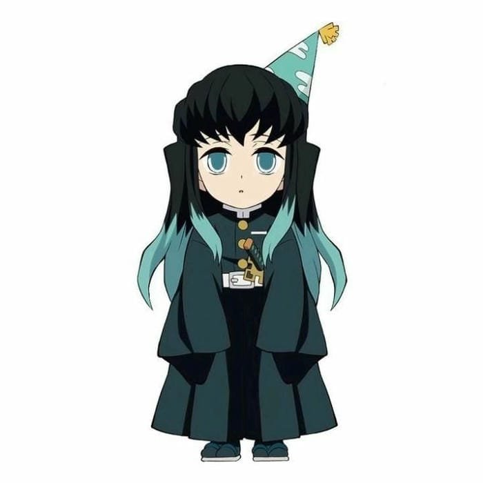 Ảnh chibi Muichirou đội mũ sinh nhật dễ thương