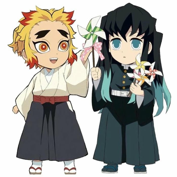 Ảnh chibi Muichirou và Rengoku đáng yêu