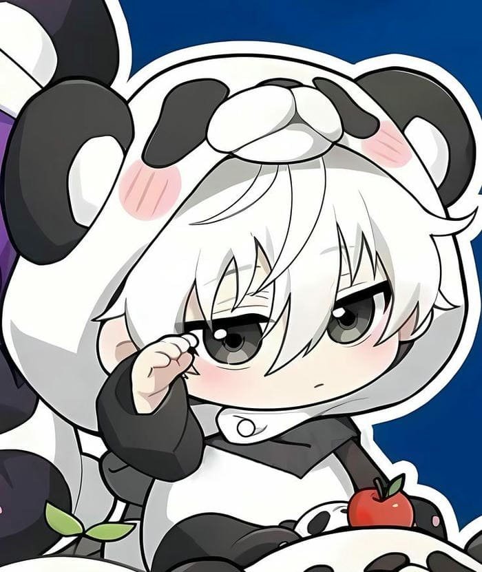 Ảnh chibi Nagi trang phục gấu trúc siêu đáng yêu