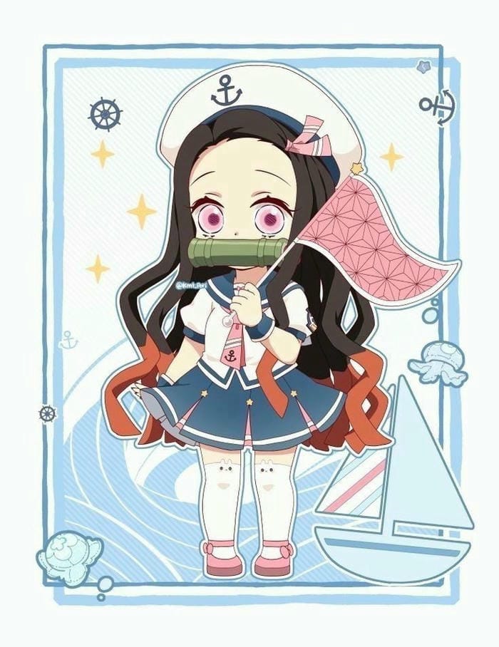 Ảnh chibi Nezuko thanh gươm diệt quỷ cute