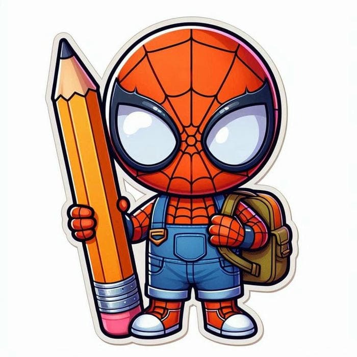 Ảnh chibi Spiderman đơn giản, đáng yêu