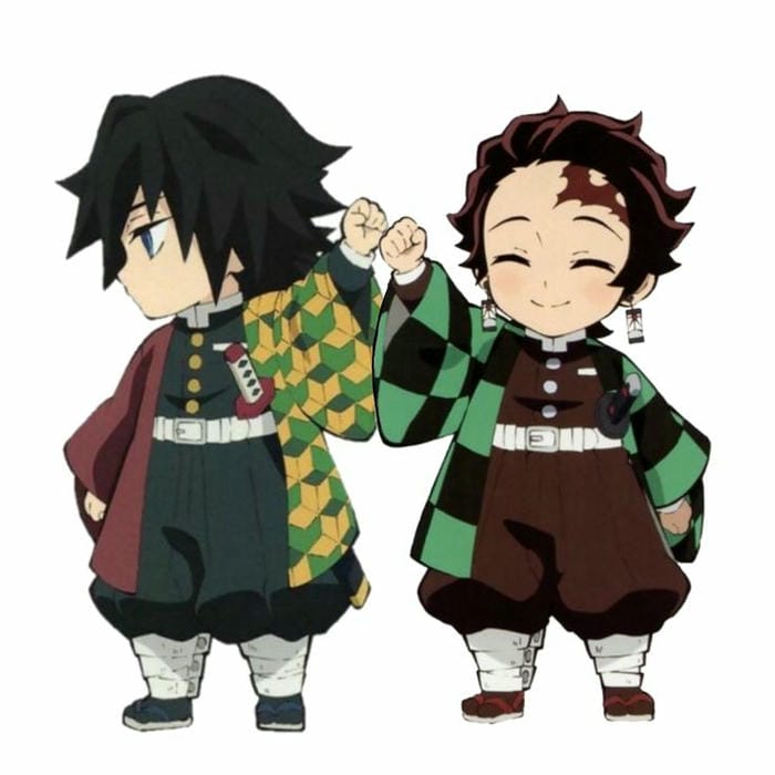 Ảnh chibi Tanjiro và Giyuu cute