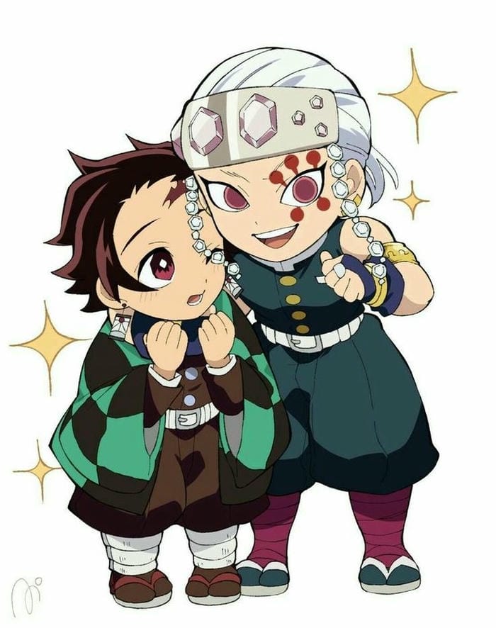 Ảnh chibi Tanjiro và Tengen