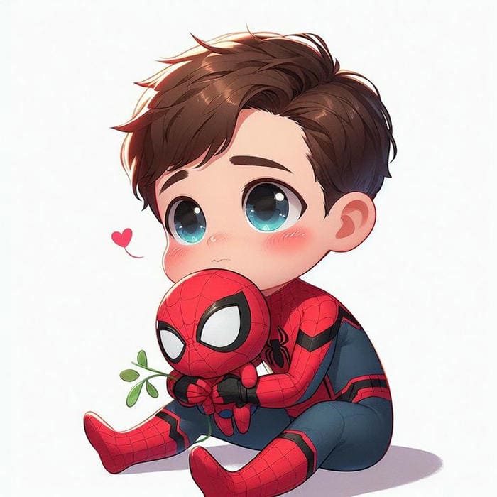 Ảnh chibi anime Spiderman đáng yêu