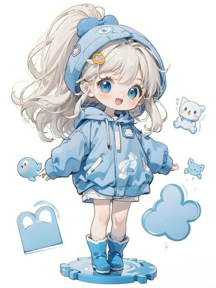 Ảnh chibi bé gái trang phục đáng yêu