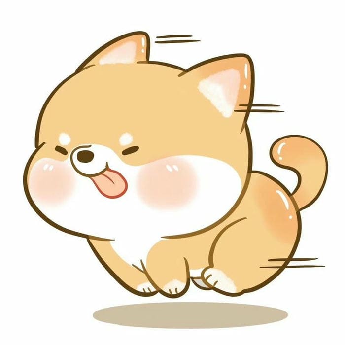 Ảnh chibi chó Shiba nghịch ngợm đáng yêu