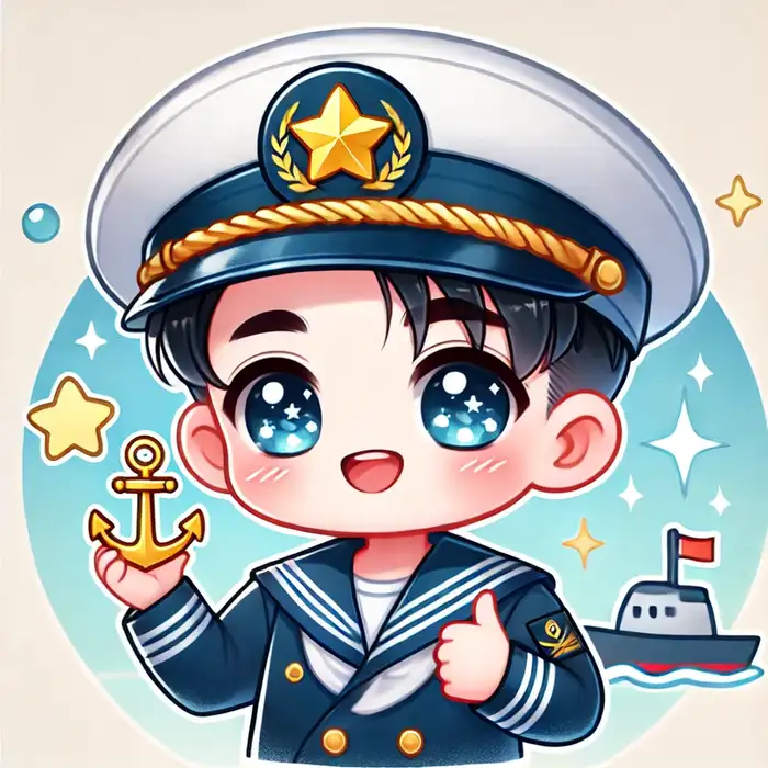 Ảnh chibi chú bộ đội hải quân cute