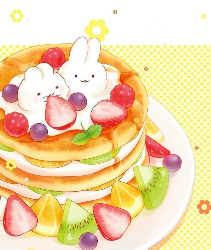 Ảnh chibi đồ ăn hình bánh pancake