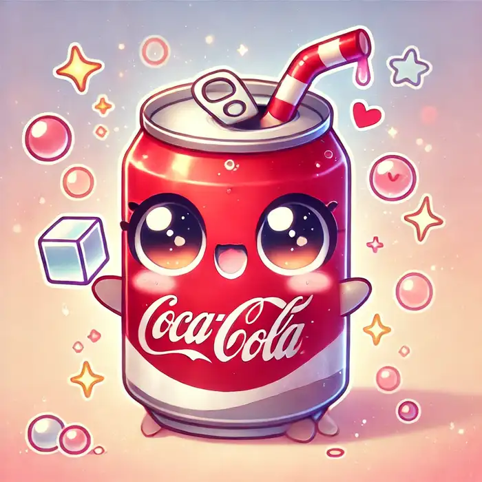 Ảnh chibi đồ ăn hình lon coca