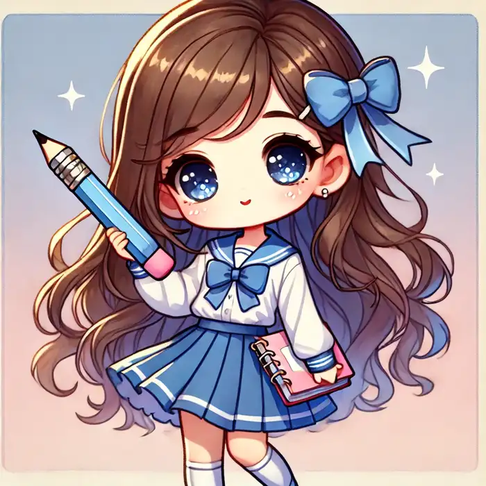 Ảnh chibi học sinh nữ dễ thương