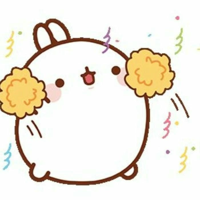 Ảnh chibi thỏ Molang cổ vũ dễ thương