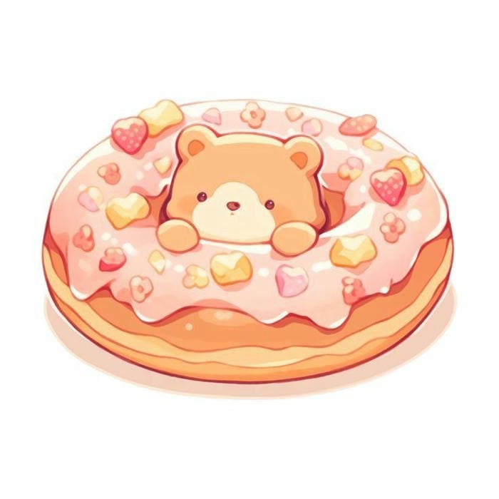 Ảnh đồ ăn chibi bánh donut