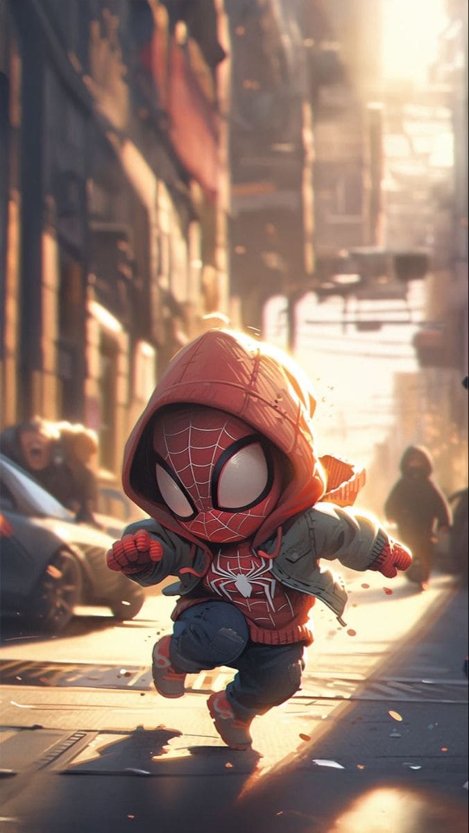 Ảnh hình nền chibi Spiderman cool ngầu