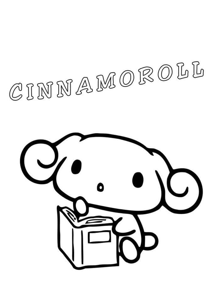 Ảnh tranh tô màu Cinnamoroll đọc sách