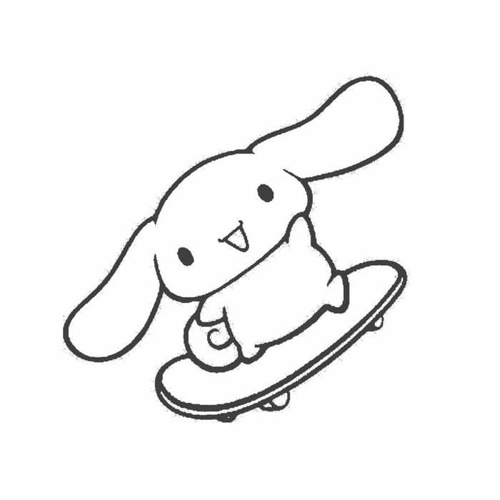 Ảnh tranh tô màu Cinnamoroll lướt ván