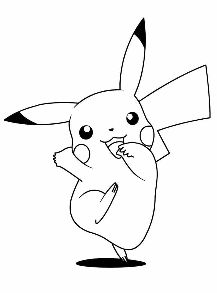 Ảnh tranh tô màu Pikachu đơn giản cho bé 3-4 tuổi