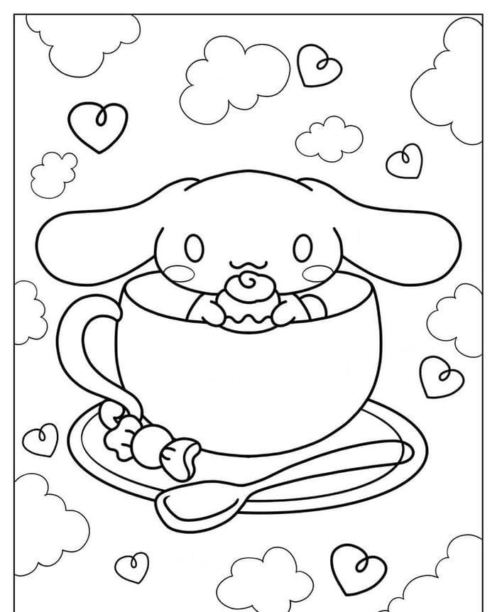 Ảnh tranh tô màu hình Cinnamoroll siêu dễ thương