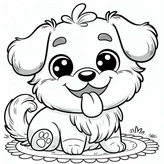 Ảnh tranh tô màu hình chó con đáng yêu