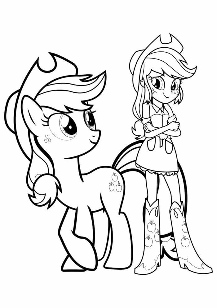 Ảnh tranh tô màu ngựa pony Applejack