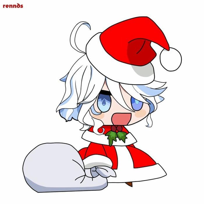 Chibi Furina trang phục noel đáng yêu