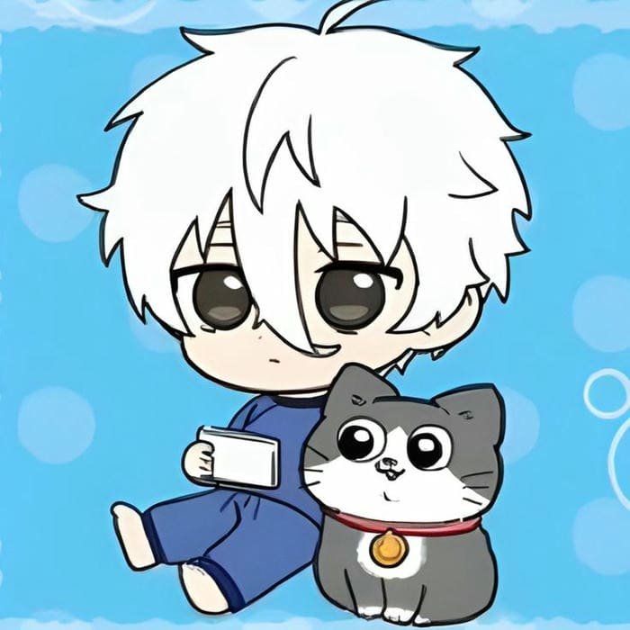Chibi Nagi và mèo nhỏ đáng yêu