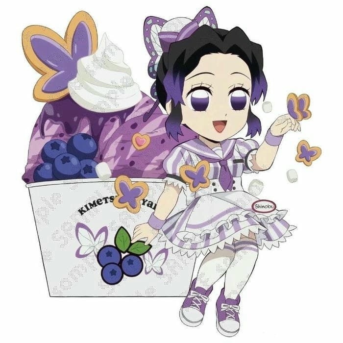 Chibi Shinobu cùng hình ly kem