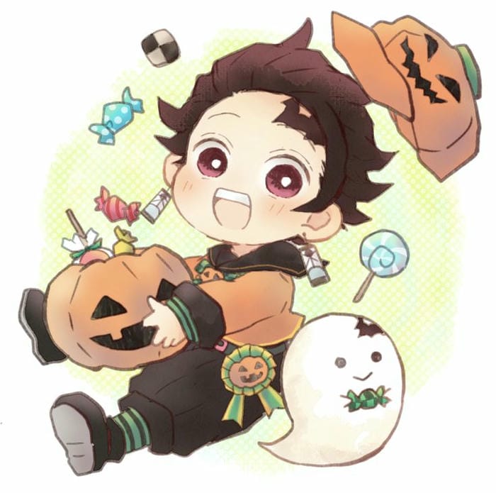 Chibi Tanjiro hóa trang halloween