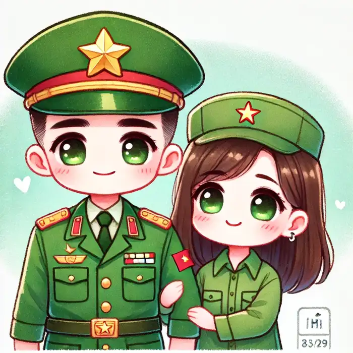 Chibi chú bộ đội và hậu phương siêu đáng yêu