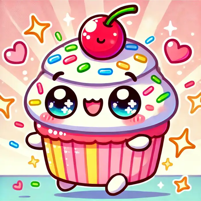 Chibi đồ ăn hình bánh cupcake