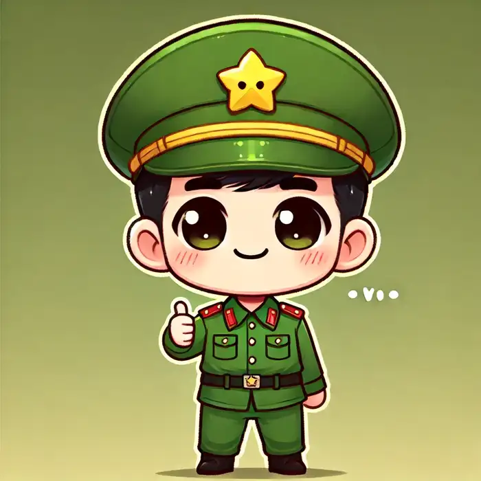 Chú bộ đội chibi đơn giản, cute