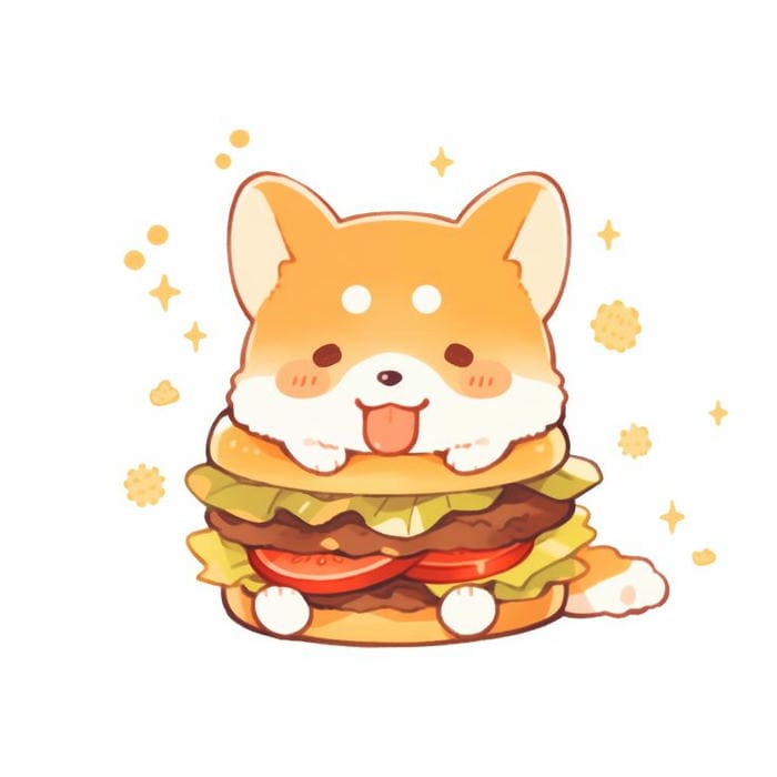 Cute hamburger hình chó Shiba siêu dễ thương