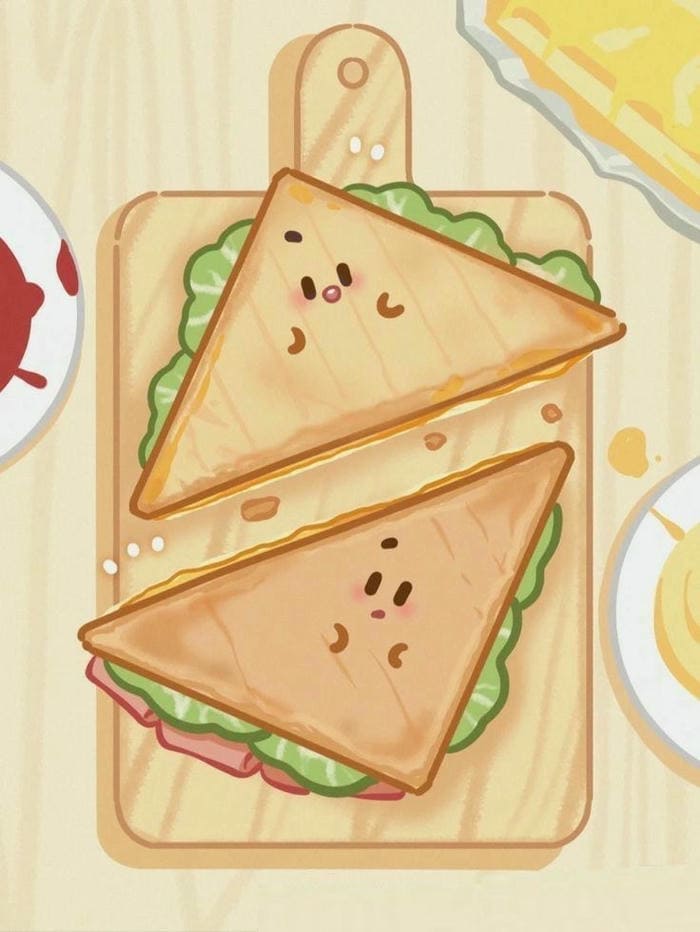 Đồ ăn chibi hình bánh sandwich