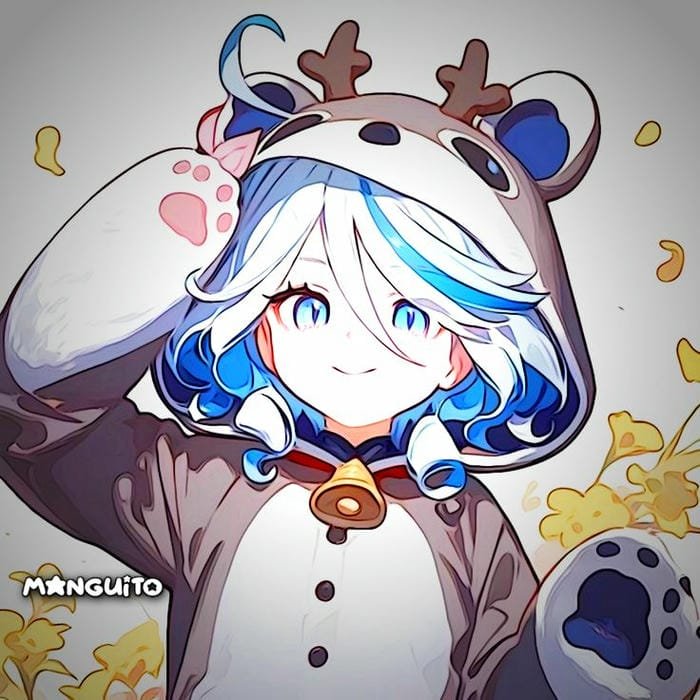 Furina chibi trang phục gấu nhỏ dễ thương